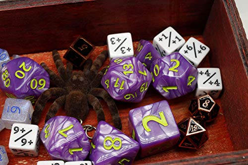 Dice- DND Polyhedral Dice Set 25mm Giant Dice for Dungeons and Dragons D&D Pathfinder RPG MTG Role Playing Dice with Dice Bag (Purple)