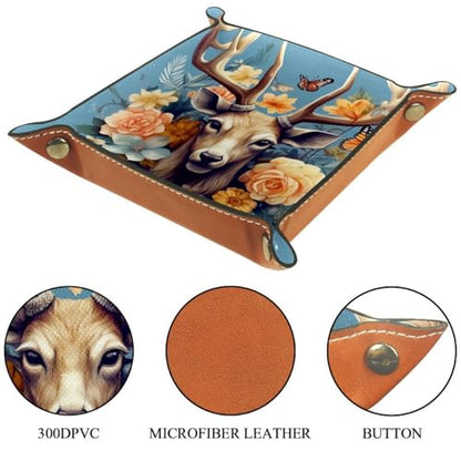 Deer Butterflies Flowers Dice Tray Dice Rolling Tray Folding Dice Holder for Dice Games, Like RPG, DND and Other Table Games - color: Multi 7