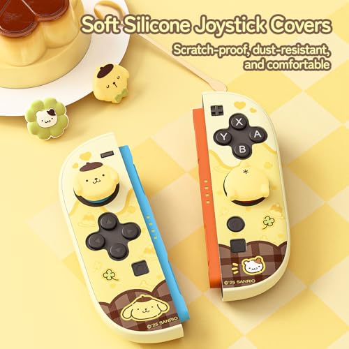 Kuitmor Thumb Grip Caps Compatible with Nintendo Switch 2, Silicone Joystick Grip Caps for Switch 2025, 4pcs, Cute Dog Style, Yellow & Black - color: Pompompurin(Yellow & Black)