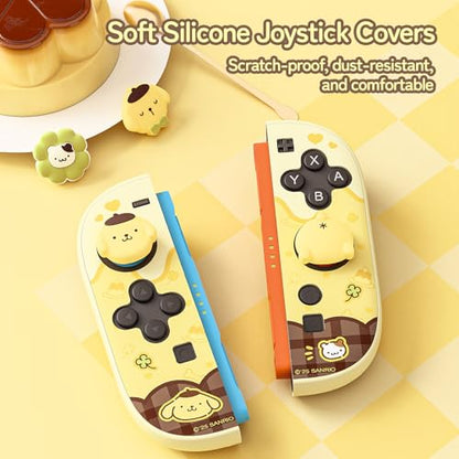 Kuitmor Thumb Grip Caps Compatible with Nintendo Switch 2, Silicone Joystick Grip Caps for Switch 2025, 4pcs, Cute Dog Style, Yellow & Black - color: Pompompurin(Yellow & Black)
