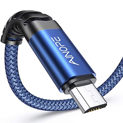 AINOPE Android Micro USB Cable [2Pack 6.6FT+6.6FT] Android Charger Cable Nylon Braid Micro USB Cable Compatible with Galaxy S7 S6 J7 Note 5, LG stylo 2/3 LG G3-Blue - color: Blue, size: 6.6 ft + 6.6 ft