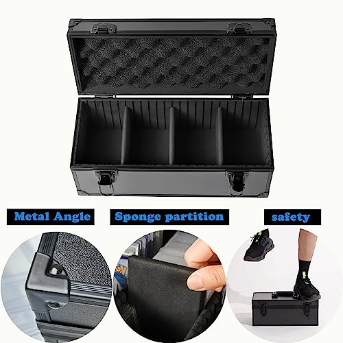 Azamou Toploaders Storage Box for 3" x 4" 35pt Rigid Cards, Trading & Sports Cards, Graded & Rating Cards, with 3 DIY Sponge Partitions (Holds 300+ Toploaders (N300-Black)