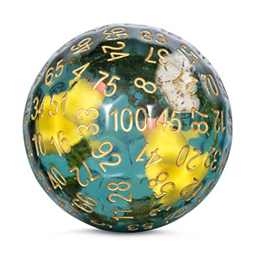 DNDND D100 Dice with Duck Inside Resin 100 Sided Die with Translucent Pouch for D&D - color: Duck Inside