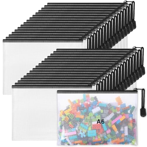 Jetec 32 Pcs Mesh Zipper Bags Bikini Organizer,Black,7.5 x 5 Inch - color: Black, size: 7.5 x 5 Inch