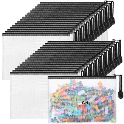 Jetec 32 Pcs Mesh Zipper Bags Bikini Organizer,Black,7.5 x 5 Inch - color: Black, size: 7.5 x 5 Inch