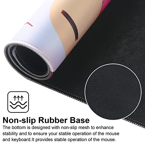 Large Gaming Mouse Pad with Stitched Edges,[27.5x11.8In] Extended Mouse Pad with Non-Slip Natural Rubber Base for Gamer/Desktop/Office/Home (70x30 Cat) - color: 70x30 Cat