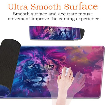 for MTG Playmat Non-Slip Rubber Play Mat with Storage Bag Combination, Ideal for Card Game Lovers TCG Play Mat, Blue and Purple Lion - color: Blue and Purple Lion
