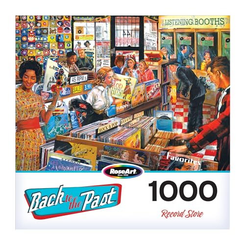 RoseArt - Back to The Past - Record Store - 1000 Piece Jigsaw Puzzle for Adults - style: Record Store