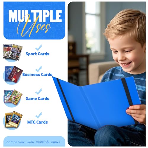 Card Binder 9-Pockets,Trading Card Binder,20 Pages, 360 Card Capacity Collection Binder, Card Folder for MTG, TCG, Game Cards & Sports Cards (Light blue) - color: Light blue