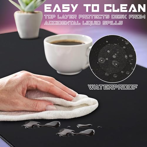 XXL Extended Gaming Mouse Pad/Mat 40"x18"(Black) - Large & Wide Desk Cloth Mousepad - Stitched/Water Proof/Non Slip Base - color: Black, size: XXL 40"x18"
