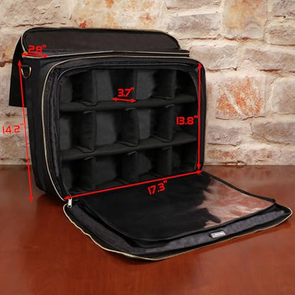 ENHANCE MTG Bag Compatible with Deck Box, Top Loader Binder, MTG Commander Deck & more TCG Trading Card Accessories - Trading Card Travel Bag with Card Defender Screen, Customizable Interior (Black) - color: Black