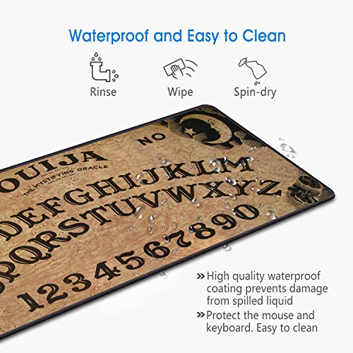 Desk Pad Mat Gaming Mouse Pads with Coasters Set, Stitched Edges Design Mouse Pad XXL Large Mouse Pad for Laptop Computers Retro Ouija Board Desk Writing Mat for Office & Home 31.5x 11.8 - color: Retro Ouija Board