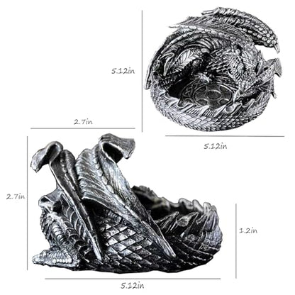 Elegant Dragon Dice Holder Tower - Perfect Dragon Gifts for Men, DND DICE Jail,DND Gifts for Men, 5.12 inches - color: Antique Sliver