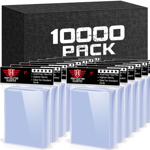 10000 PCS Card Sleeves for Trading Cards, Soft Penny Card Sleeevs Clear Plastic Card Protectors Fit for Baseball Cards MTG Sports Cards Standard Cards (100 Pack) - size: 10000 PCS