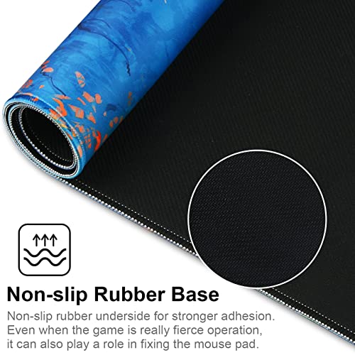 Large Gaming Mouse Pad with Stitched Edges,[27.5x11.8In] Extended Mouse Pad with Non-Slip Natural Rubber Base for Gamer/Desktop/Office/Home 70x30 Forest07 - color: 70x30 Forest07