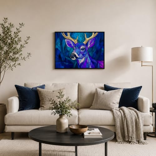 1000 Piece Puzzle for Adults, Glowing Antlers Jigsaw Puzzle for Adults, Premium Matte Finish, Thick Blue Cardboard, Fun and Challenging Family Game Great Gift Idea - color: Glowing Antlers