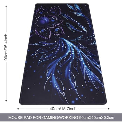 XXL Gaming Mouse Pad 35.4x15.7 Professional Large Mouse Pad & Computer Game Mouse Mat-90x40 Flowershape - color: 90x40 Flowershape, size: 35.4x15.7x0.1IN