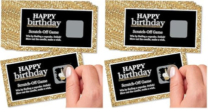 Big Dot of Happiness Adult Happy Birthday - Gold - Birthday Party Game Scratch Off Cards - 22 Count (Pack of 2) - size: Led Anti-Stress 867 (Pack of 2)
