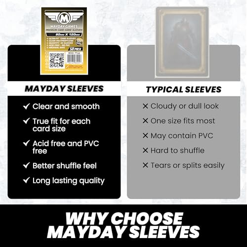 Mayday Games Dixit Premium Card Sleeves - 80x120mm 90 Micron Thick, 50 Per Pack, Oversized Clear Board Game Card Sleeves - MDG-7146