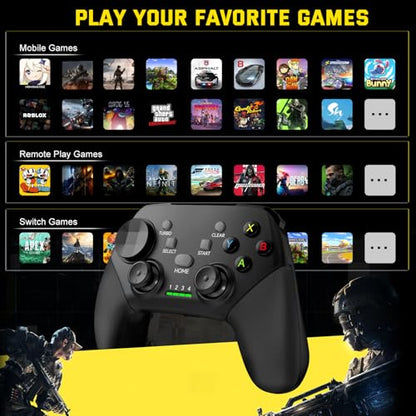 Joso Wireless Mobile Gaming Controller for iPhone, Android, iPad, Tablet, PC, Phone Controller with Phone Clip Supports Cloud Game, COD Mobile, Genshin Immpact, Remote Player Gamepad - color: Black