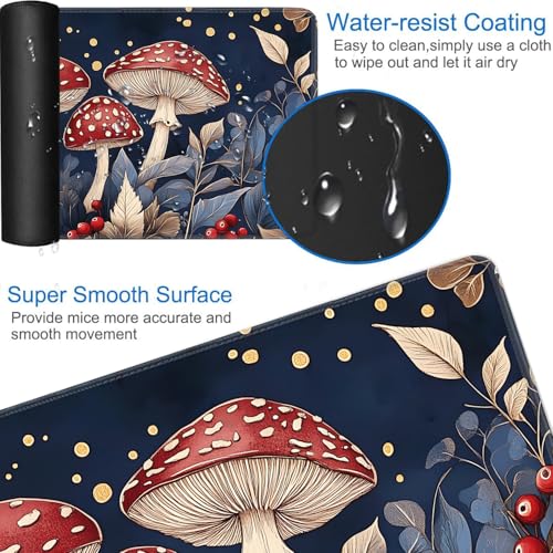 for MTG Game Playmat - 24 x 14 inches with Dices and Storage Bags, Non-Slip Base for TCG and Board Game Card Mats, Trading Card Games Mat, Red Mushroom Pattern Collectible Card Playmats - color: Jv-playmat-p7-1-d113