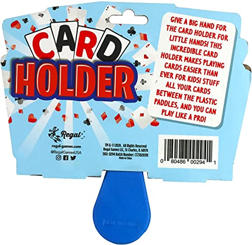 Regal Games 4 Pack Card Holders for Playing Cards - Kids Card Holder with Plastic Paddles - Ideal for Family Fun Game Night and Travel (Ages 3+) - color: 4 Pack