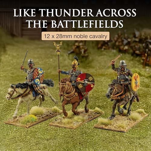 Wargames Delivered - Victrix Ancient Gallic Cavalry Set with Bonus Miniature STL Download - 12 Highly Detailed 28mm Miniatures with Spears, Shields & Cloaks for Punic Wars, Roman, and Allied Wargaming