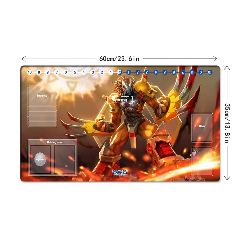 New DTCG Duel Playmat Digimon Wargreymon Anime Trading Card Game Mat Pad + Free Mat Bag