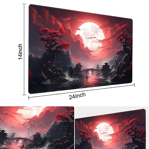 Board Game 14x24in MTG Playmat Compatible for OCG CCG RPG TCG Playmats (Blood Moon Secrets) - color: Blood Moon Secrets
