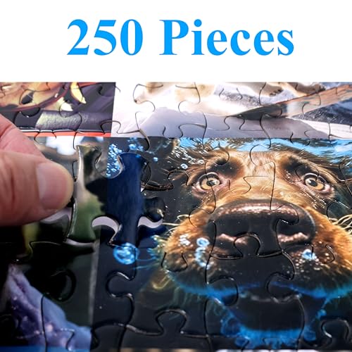 Think2Master Cute Dogs 250 Pieces Jigsaw Puzzle Featuring heartwarming Puppies and Dogs. Great Puzzle. Great Gift. Large Pieces. Size: 14.2” X 19.3” - style: Cute Dogs