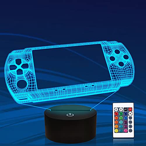 Attivolife Gameped 3D Illusion Lamp, Handheld Game Console Night Light with Remote Control + Timer 16 Color Change Lamps Kids Gamer Room Decor Plug in Cool Festival Birthday Gifts for Boys Men Child - color: Game 4