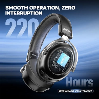 Wireless Gaming Headset with Detachable Noise Canceling Microphone | 2.4 GHz, Bluetooth, 53mm Titanium Drivers, 220H Battery, 7.1 Surround Sound