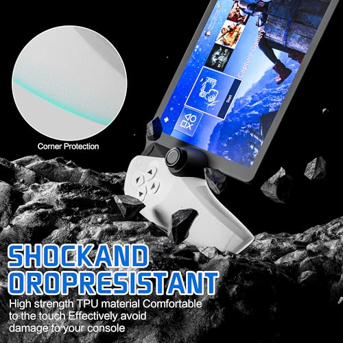 FUNDIARY Anti-Slip Silicone Skin for Ps5 Controller, PS5 Controller Accessories, Soft Protective Cover Case for PlayStation 5 Control Grip, Shockproof Grip Case with 4 Thumb Caps(White) - color: White with Whte Handle Grips