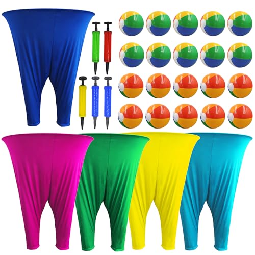 Granny Pants Yard Game Set,Outdoor Party Game Granny Pants Outdoor Game with Bouncy Balls and Air Pump Fun Family Reunion Backyard Games for Groups - color: 5 Color: Green Lake Blue Yellow Rose Blue, size: Small