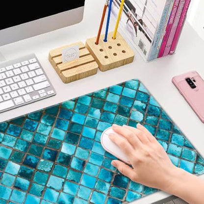 Desk Mat Large Mouse Pad, Turquoise Blue Aesthetic XL Mouse Pad Extended Full Desk Gaming Mousepad XL Long Keyboard Mouse Mat Desk Pad 31.5''X11.8'' Desk Accessories for Women Men - color: Turquoise Blue