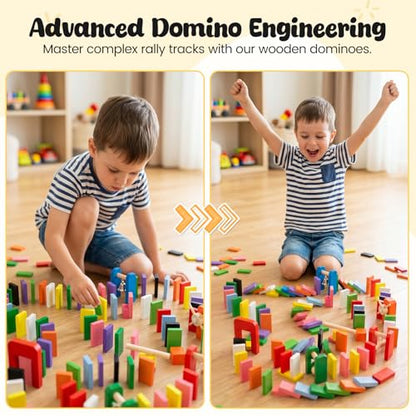 BigOtters Extra Large Domino Blocks Set for Kids, Educational Racing Game Party Favor for Boys and Girls,Colorful 108 PCS