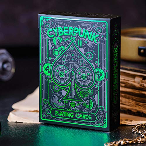 Cyberpunk Green Cardistry Deck, White Cyberpunk Playing Cards for Kids & Adults with e-Book, Poker Deck - color: Green