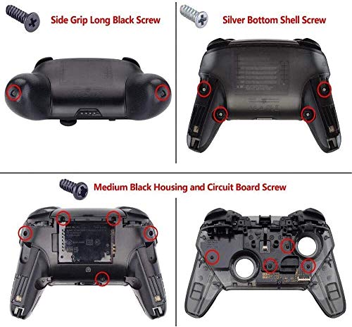 eXtremeRate Black Faceplate Backplate Handles for Nintendo Switch Pro Controller, Soft Touch DIY Replacement Grip Housing Shell Cover for Nintendo Switch Pro - Controller NOT Included - color: Black