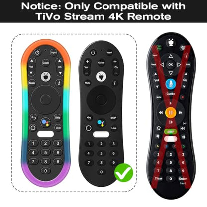 Silicone Case for TiVo Stream 4K Remote, Anti-Slip Shockproof Protective Cover for TiVo Stream Remote Controller Sleeve Protector Skin (Rainbow) - color: Rainbow