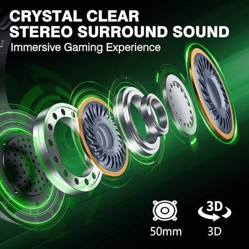 X1 40H Wireless Gaming Headset with Mic for Xbox Series X|S Xbox One PS5 PC | 2.4GHz Low Latency Headphones, Bluetooth, 3D Surround Sound, Noise Canceling Mic