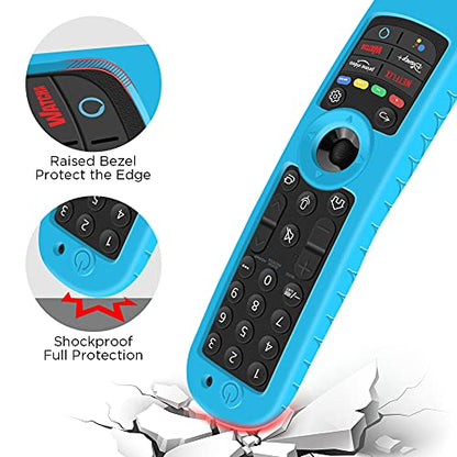 Silicone Case for LG MR21GA MR21GC Remote Control [Shockproof] Anti-Slip Protective Cover for LG MR22GA MR22GN MR23GA MR24GN Magic Remote 2021-2024 Case Sleeve Holder Protector Skin (Glow Blue) - color: Glow Blue
