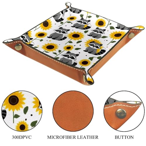 Raccoon and Sunflower Dice Tray Dice Rolling Tray Folding Dice Holder for Dice Games, Like RPG, DND and Other Table Games - color: Multi 12
