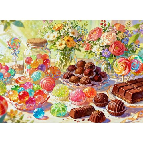 Puzzles for Adults 1000 Pieces, Jigsaw Puzzle for Adults, Fun Challenging Puzzle, Desserts Puzzles Game, Interlock Perfectly No Dust, Gifts for Mother’s Father's Day - color: Desserts
