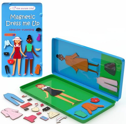 The Purple Cow Magnetic Game Box for Kids and Adults - Magnetic Dress Me Up - Ideal Games for travelling - On the go games - 100% Off Screen activity - color: Dress Me Up