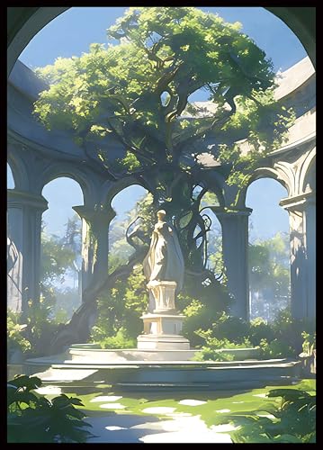 MTG Card Sleeves -Lush Portico- Surveil Lands - Ultra Clear Front & Matte Finish Back, 100 Count Standard Size Matte Art Sleeve for Magic the Gathering - color: Lush Portico