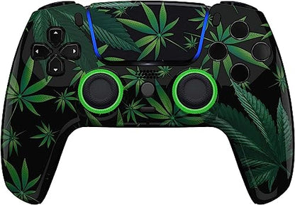 Custom Controllerzz Custom Wireless Controller Compatible with PS5 - Multiple Designs Available (PS5 Weeds) - color: PS5 Weeds