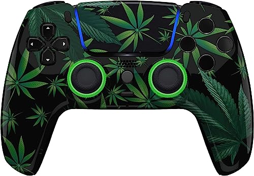 Custom Controllerzz Custom Wireless Controller Compatible with PS5 - Multiple Designs Available (PS5 Weeds) - color: PS5 Weeds