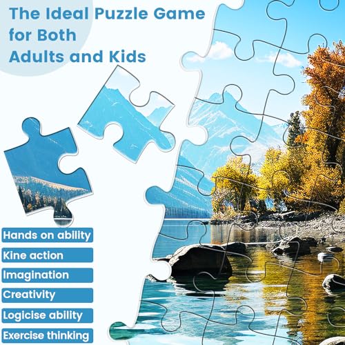 VOLUVOLU 500 Piece Puzzle for Adults,Glacier Park Jigsaw Puzzles 500 Pieces | Mountain Jigsaw Puzzle,Birthday Party for Family Adults Funny Puzzle - color: Glacier Park