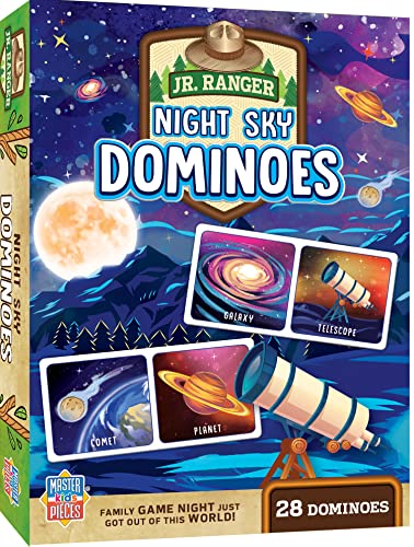 MasterPieces Licensed Kids Games - Jr Ranger - Night Sky Kids Dominoes Games for Kids & Family, Laugh and Learn - style: Night Sky