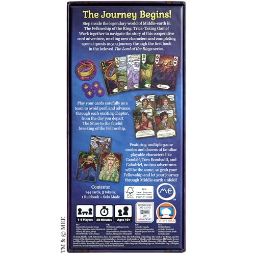 Asmodee The Lord of The Rings The Fellowship of The Ring Trick-Taking Game - A Cooperative Card Adventure! Strategy Game for Kids & Adults, Ages 10+, 1-4 Players, 20 Minute Playtime